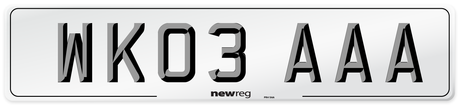 WK03 AAA Number Plate from New Reg